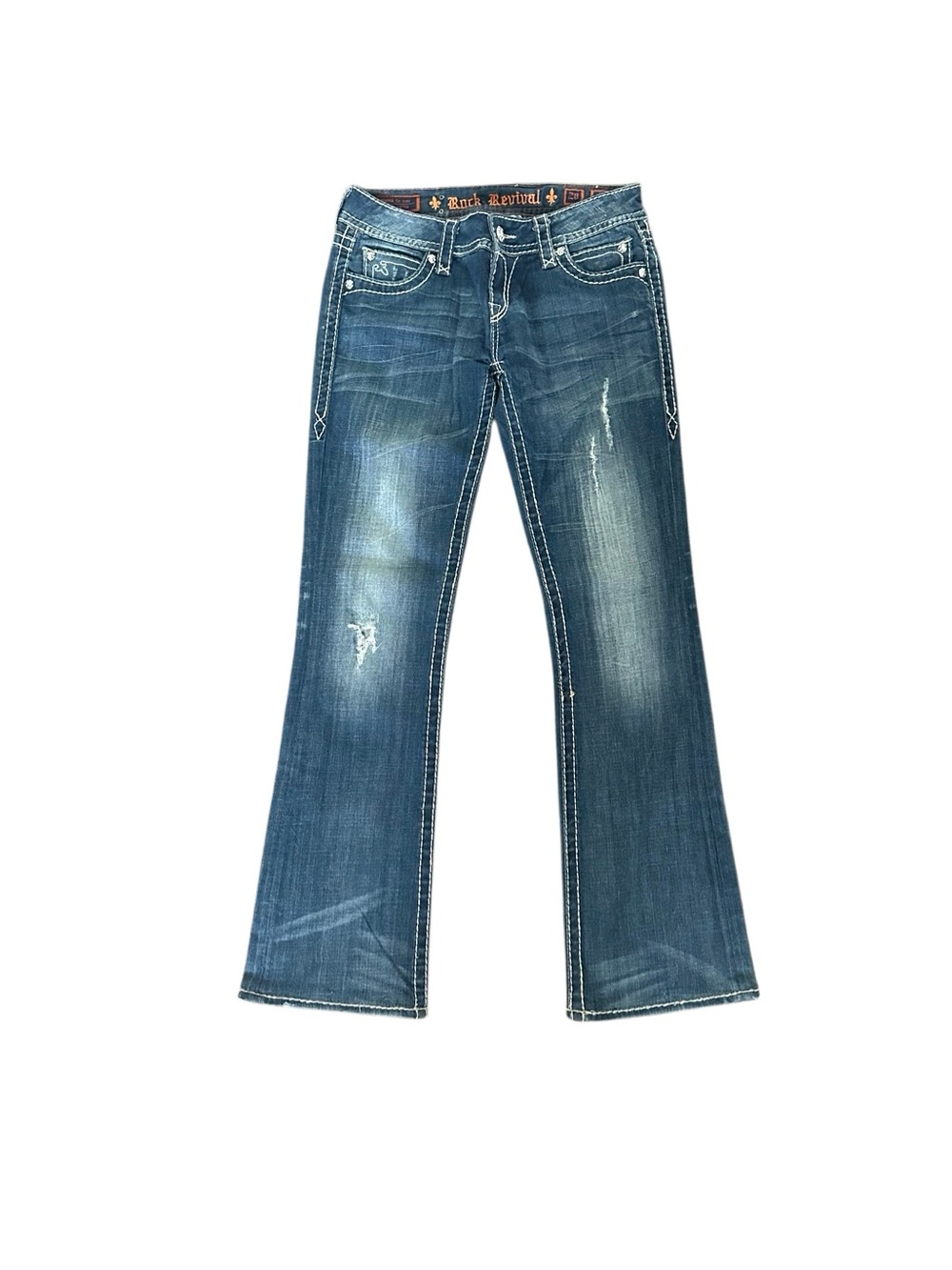 Rock Revival Women's Boot Cut Distressed Jeans - size 28.